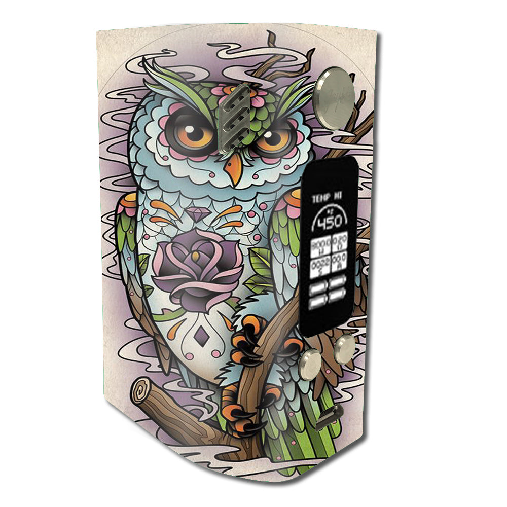  Owl Painting Aztec Style Wismec Reuleaux RX300 Skin