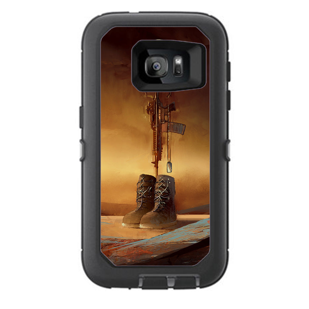  Never Forgotten Military Boots Rifle Otterbox Defender Samsung Galaxy S7 Skin