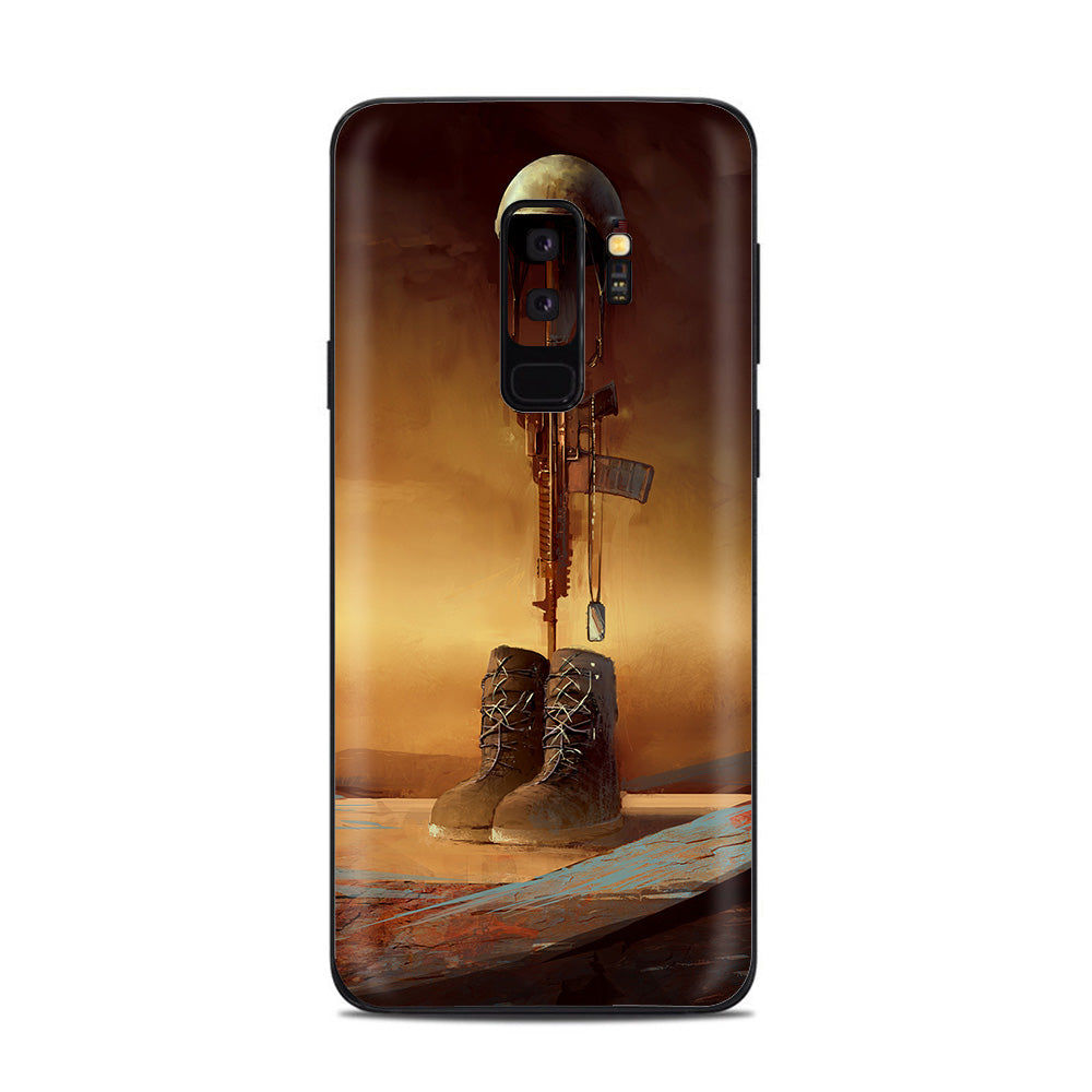  Never Forgotten Military Boots Rifle Samsung Galaxy S9 Plus Skin