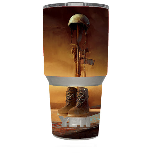  Never Forgotten Military Boots Rifle Yeti 30oz Rambler Tumbler Skin