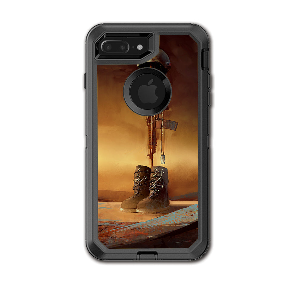  Never Forgotten Military Boots Rifle Otterbox Defender iPhone 7+ Plus or iPhone 8+ Plus Skin