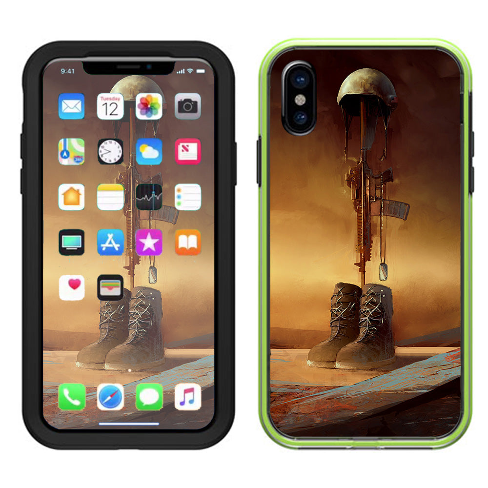  Never Forgotten Military Boots Rifle Lifeproof Slam Case iPhone X Skin