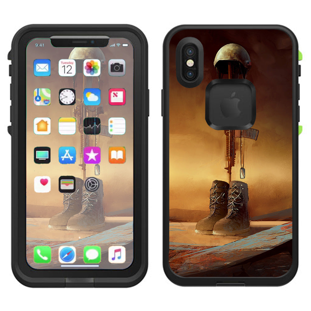  Never Forgotten Military Boots Rifle Lifeproof Fre Case iPhone X Skin