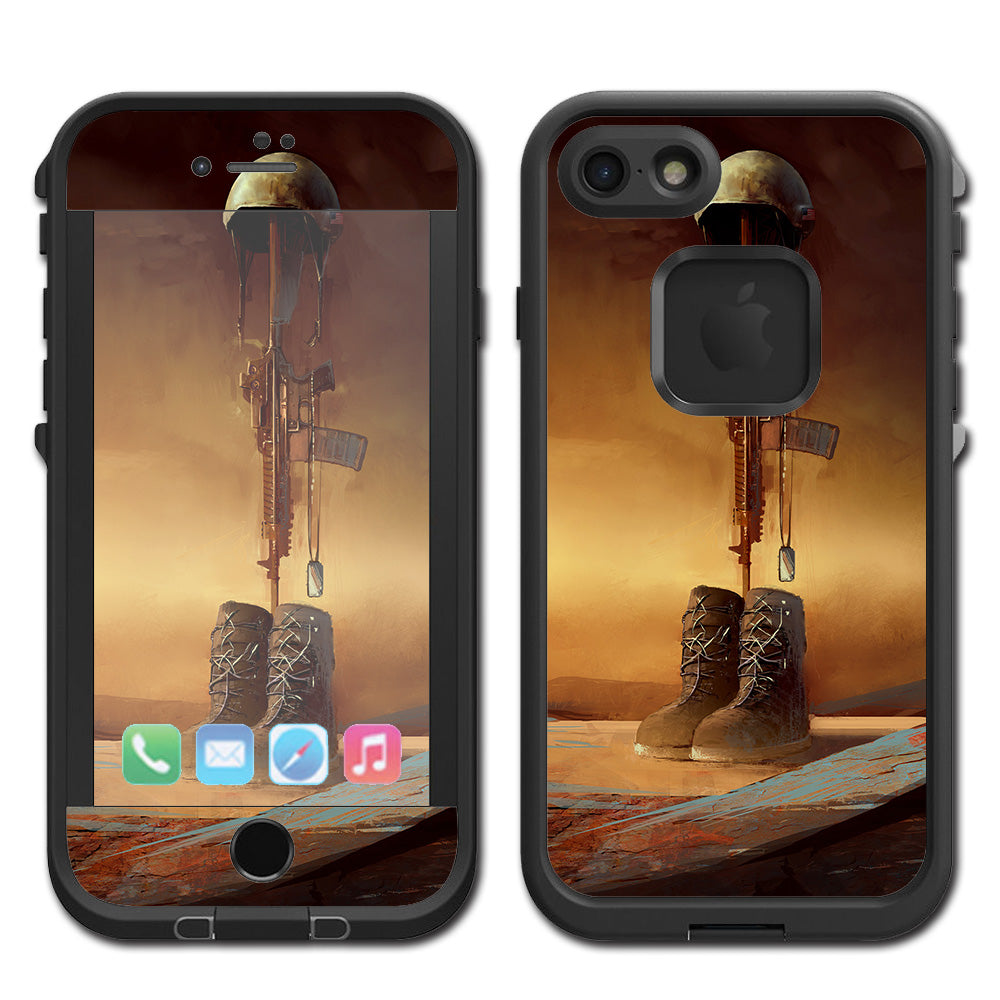  Never Forgotten Military Boots Rifle Lifeproof Fre iPhone 7 or iPhone 8 Skin