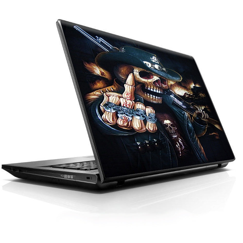  Middle Finger Skeleton Universal 13 to 16 inch wide laptop Skin