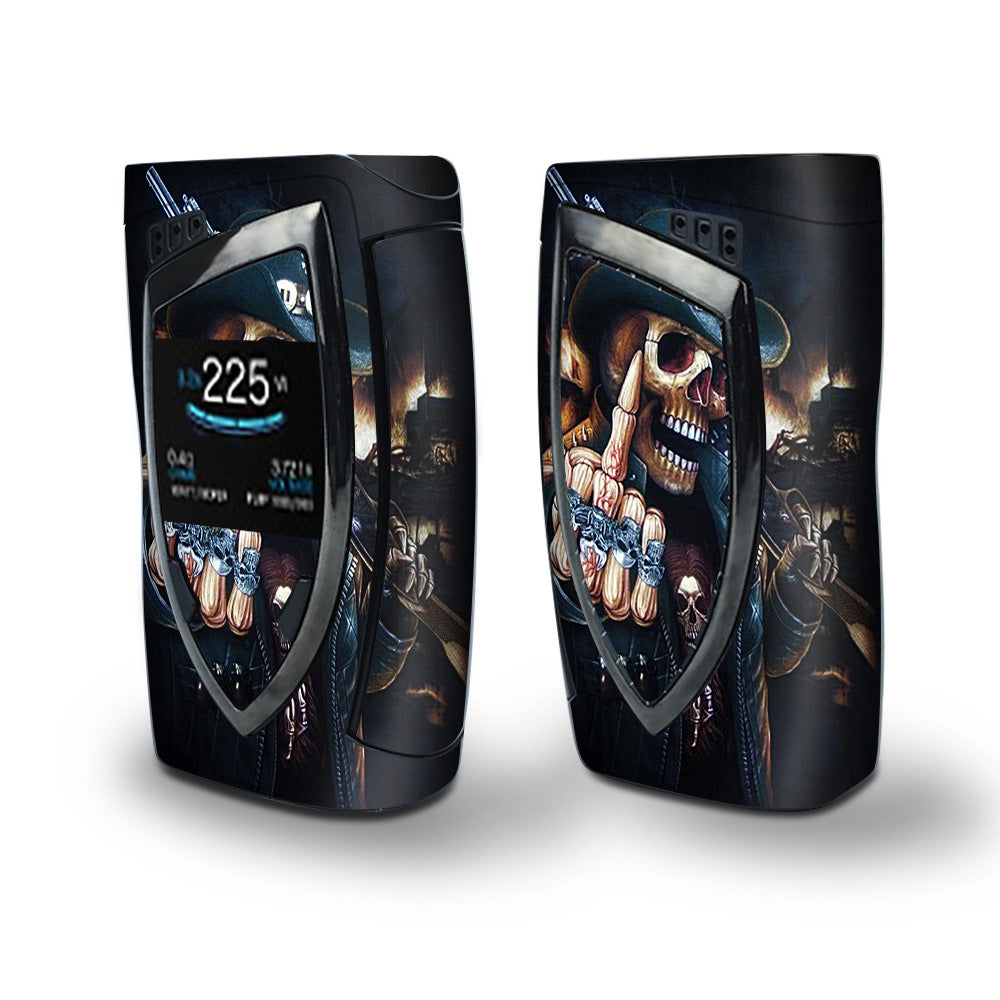 Skin Decal Vinyl Wrap for Smok Devilkin Kit 225w Vape (includes TFV12 Prince Tank Skins) skins cover/ Middle Finger Skeleton