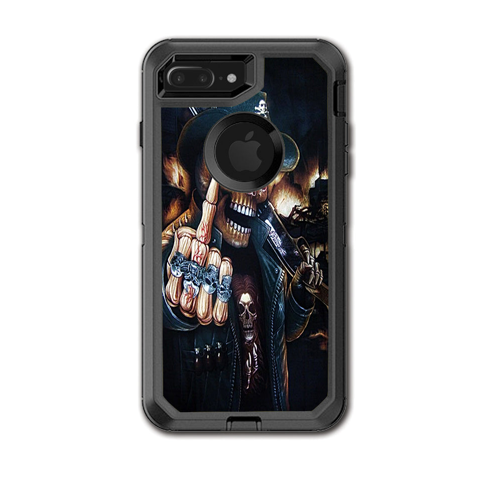  Middle Finger Skeleton Otterbox Defender iPhone 7+ Plus or iPhone 8+ Plus Skin