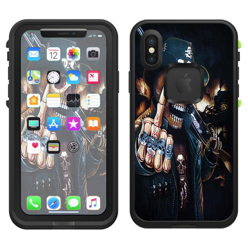  Middle Finger Skeleton Lifeproof Fre Case iPhone X Skin