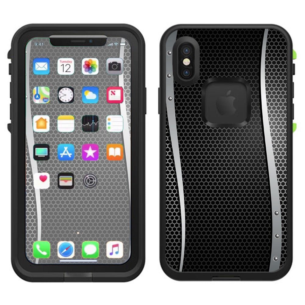  Metal Metallic Screen Pattern Lifeproof Fre Case iPhone X Skin