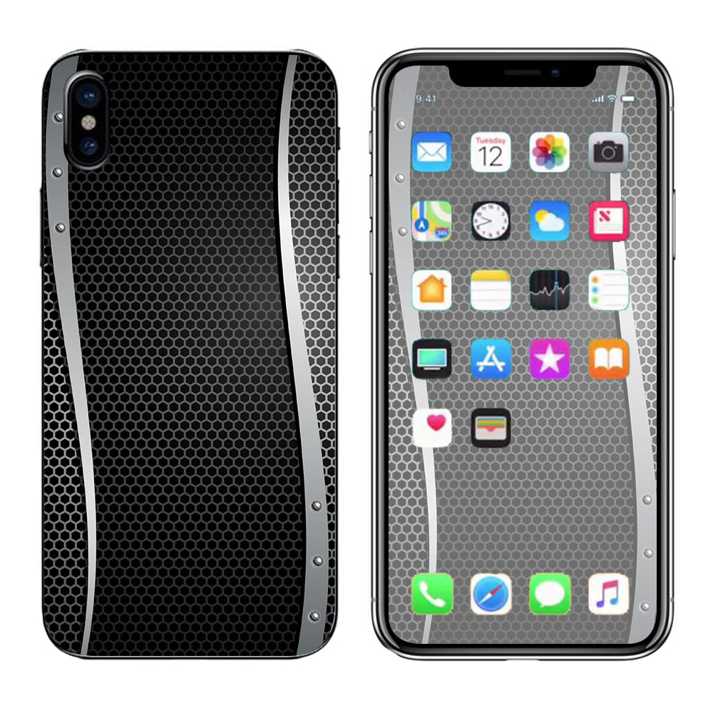  Metal Metallic Screen Pattern Apple iPhone X Skin