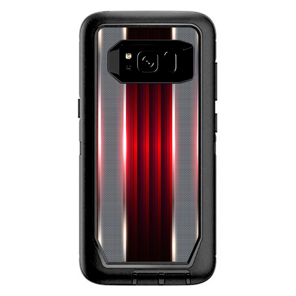  Red Metal Pattern Screen Otterbox Defender Samsung Galaxy S8 Skin