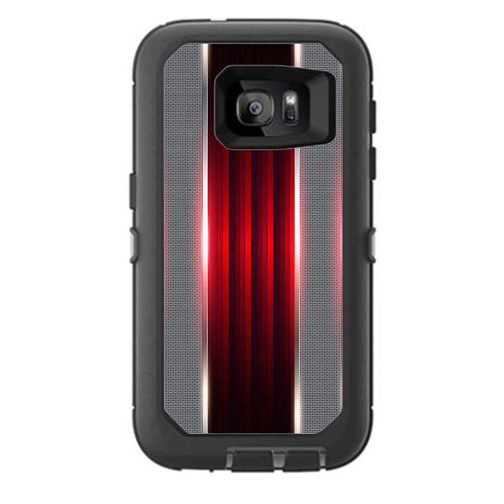  Red Metal Pattern Screen Otterbox Defender Samsung Galaxy S7 Skin
