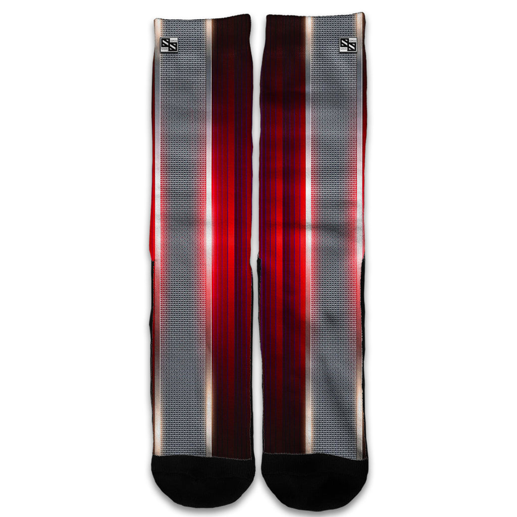  Red Metal Pattern Screen Universal Socks
