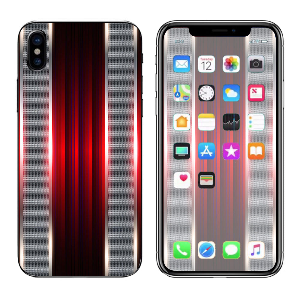  Red Metal Pattern Screen Apple iPhone X Skin