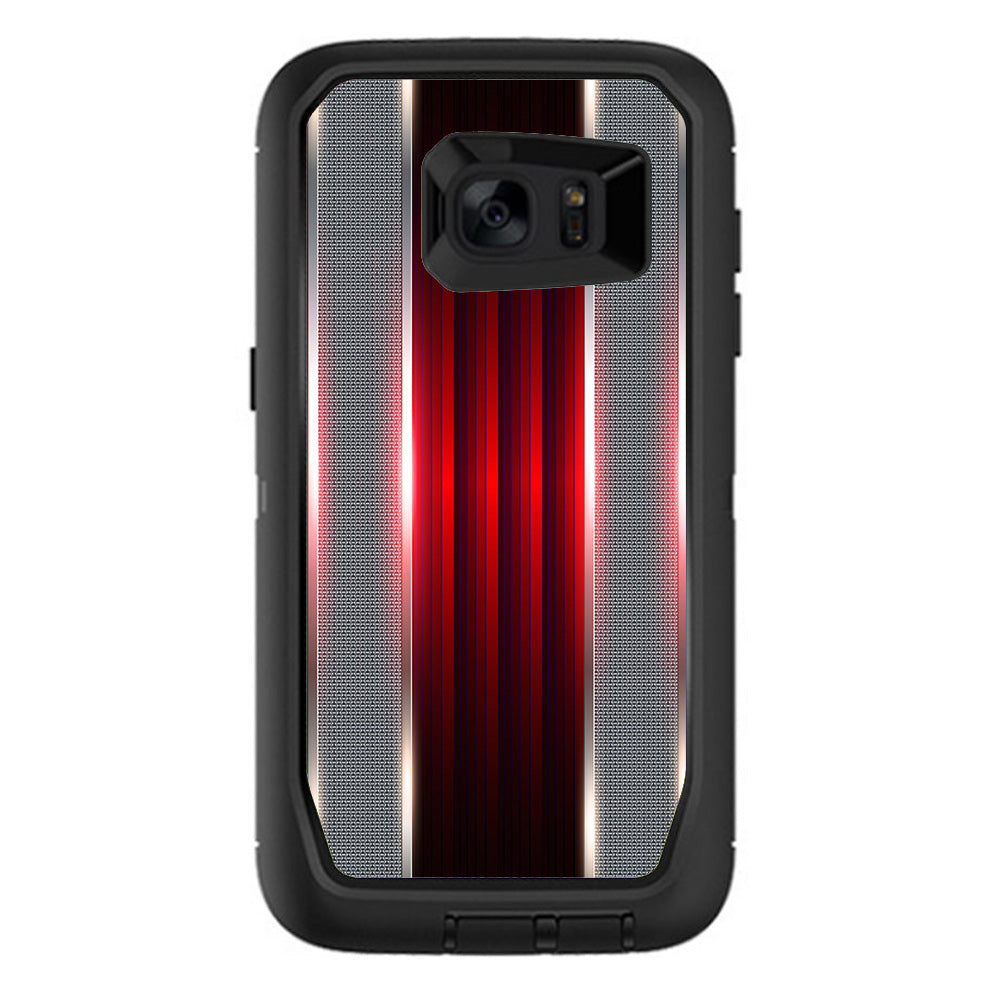  Red Metal Pattern Screen Otterbox Defender Samsung Galaxy S7 Edge Skin