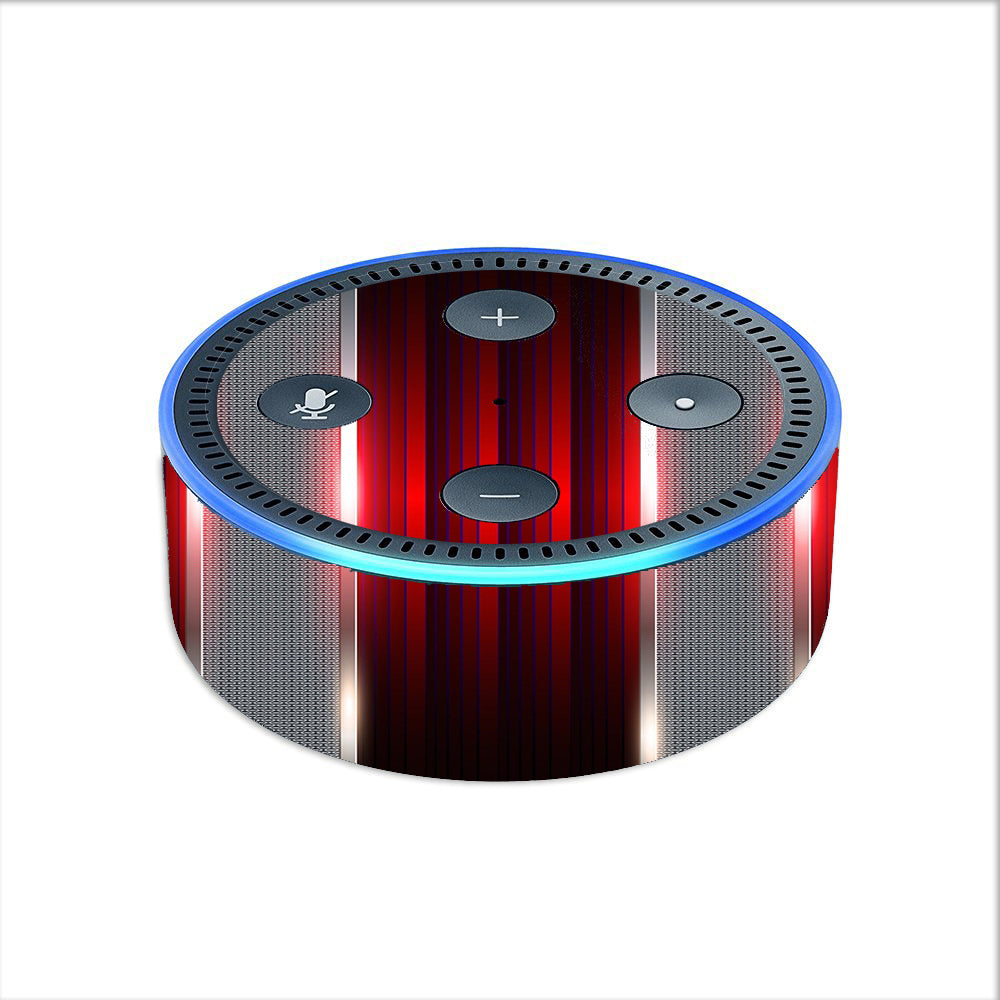  Red Metal Pattern Screen Amazon Echo Dot 2nd Gen Skin