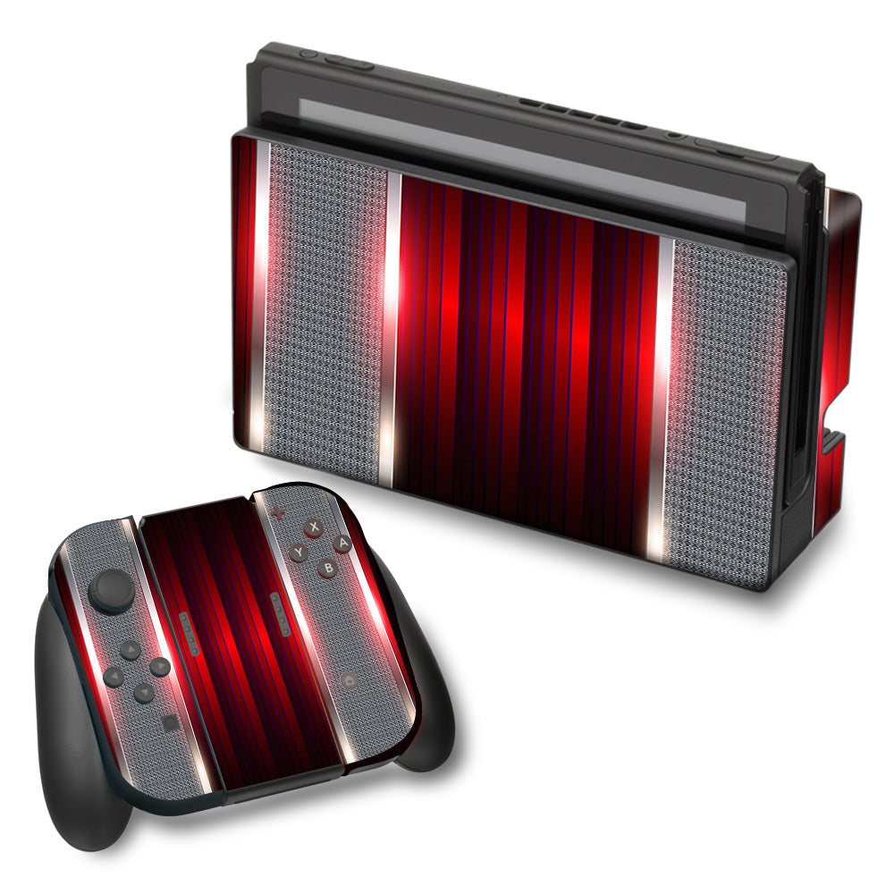  Red Metal Pattern Screen Nintendo Switch Skin