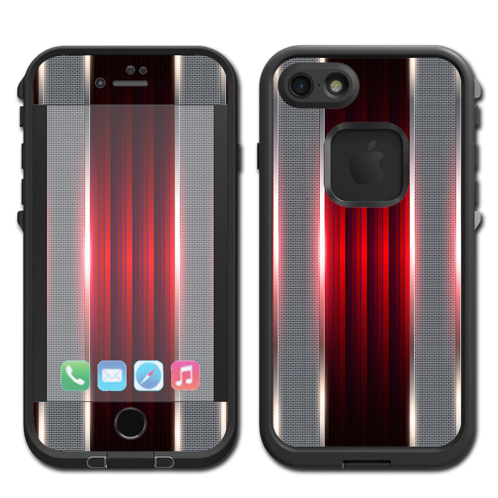  Red Metal Pattern Screen Lifeproof Fre iPhone 7 or iPhone 8 Skin