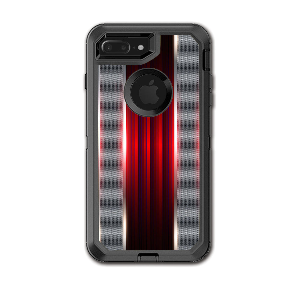 Red Metal Pattern Screen Otterbox Defender iPhone 7+ Plus or iPhone 8+ Plus Skin