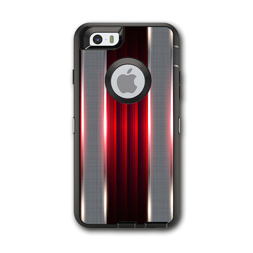  Red Metal Pattern Screen Otterbox Defender iPhone 6 Skin