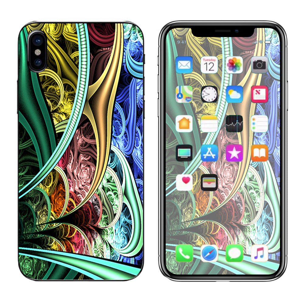  Bio Mechanical Metal Color Pattern Apple iPhone X Skin