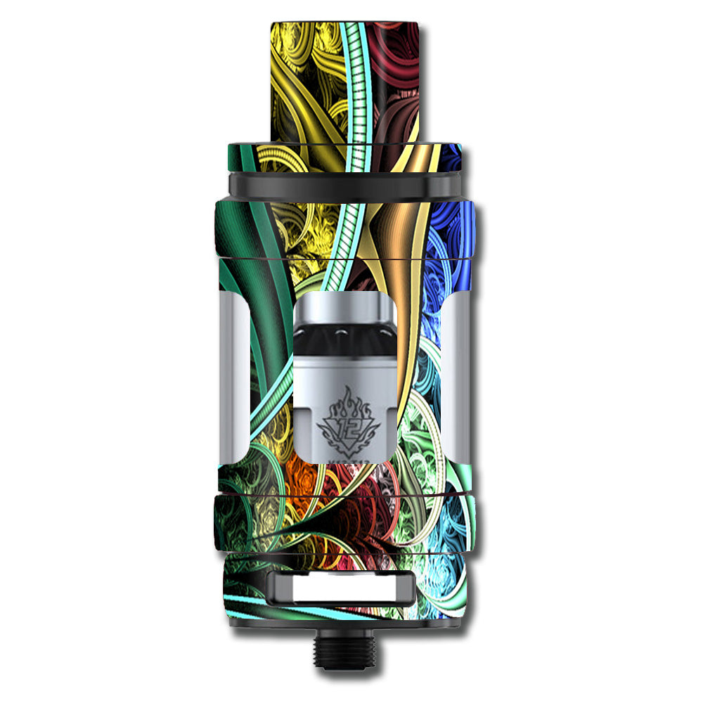  Bio Mechanical Metal Color Pattern Smok TFV12 Tank Skin