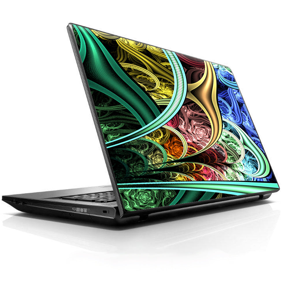  Bio Mechanical Metal Color Pattern Universal 13 to 16 inch wide laptop Skin