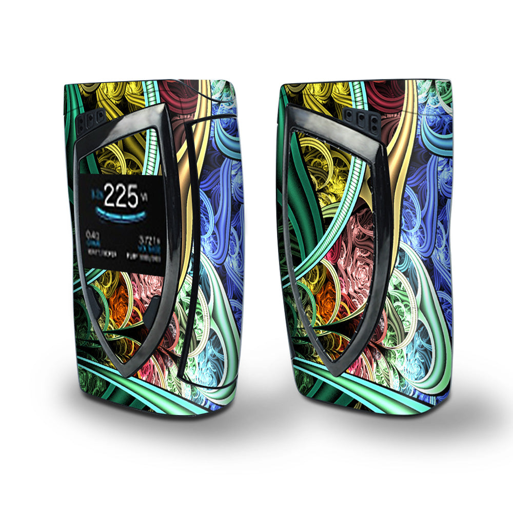 Skin Decal Vinyl Wrap for Smok Devilkin Kit 225w Vape (includes TFV12 Prince Tank Skins) skins cover/ Bio Mechanical Metal Color Pattern