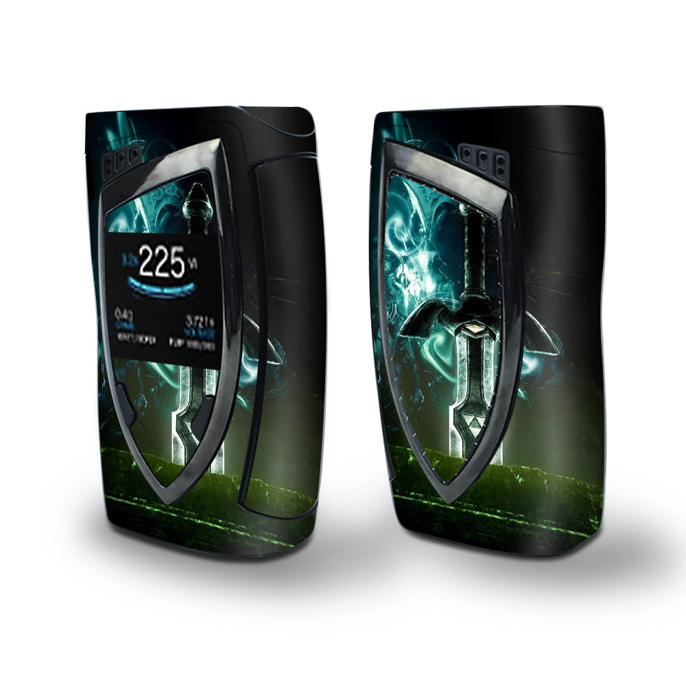 Skin Decal Vinyl Wrap for Smok Devilkin Kit 225w Vape (includes TFV12 Prince Tank Skins) skins cover/ Master Sword Design