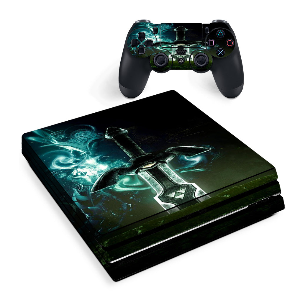 Skin Decal Vinyl Wrap For Playstation Ps4 Pro Console & Controller Stickers Skins Cover/ Master Sword Design Sony PS4 Pro Skin