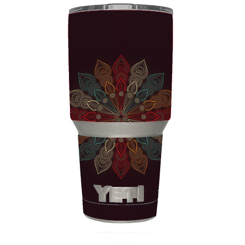  Mandala Flower Pattern Yeti 30oz Rambler Tumbler Skin