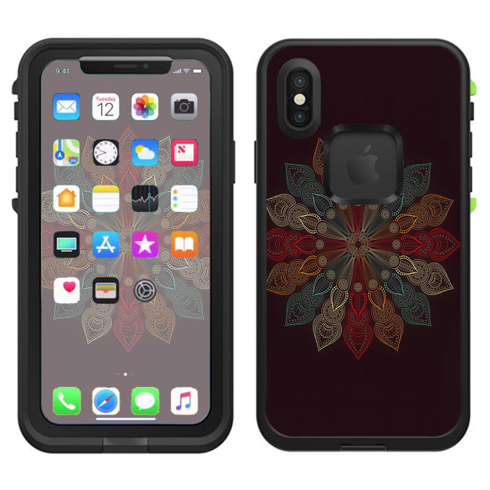  Mandala Flower Pattern Lifeproof Fre Case iPhone X Skin