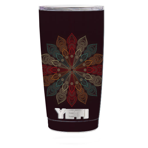  Mandala Flower Pattern Yeti 20oz Rambler Tumbler Skin