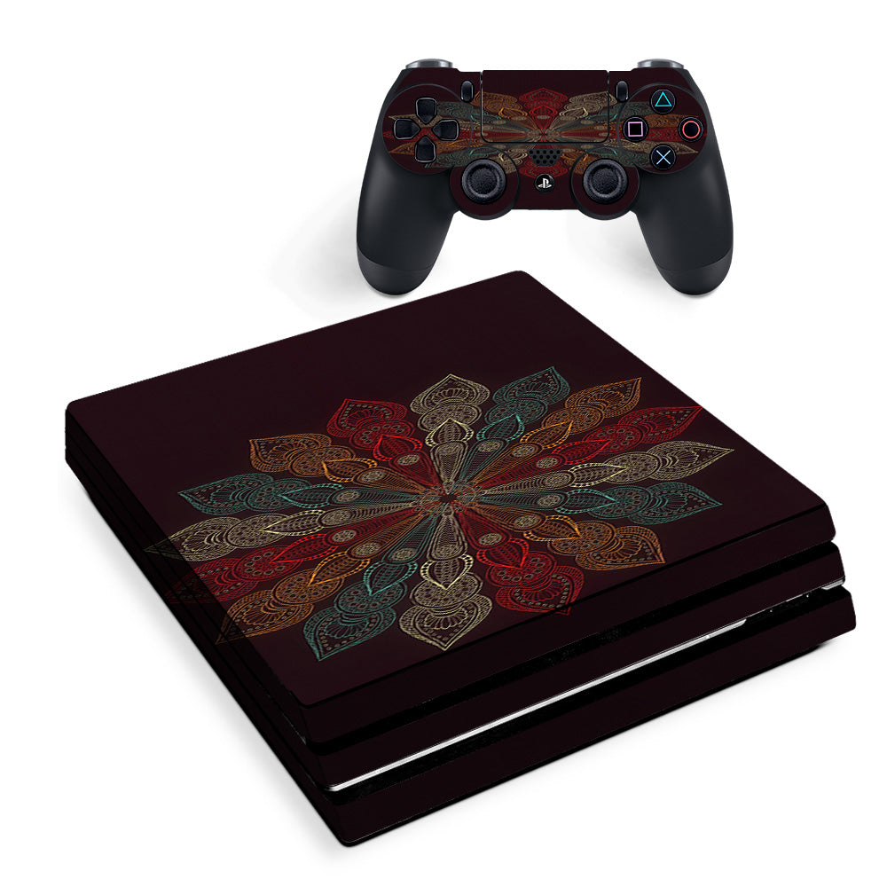 Skin Decal Vinyl Wrap For Playstation Ps4 Pro Console & Controller Stickers Skins Cover/ Mandala Flower Pattern Sony PS4 Pro Skin