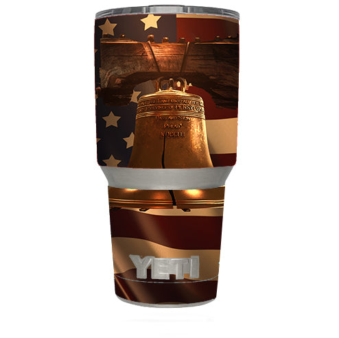  Liberty Bell And Flag Yeti 30oz Rambler Tumbler Skin