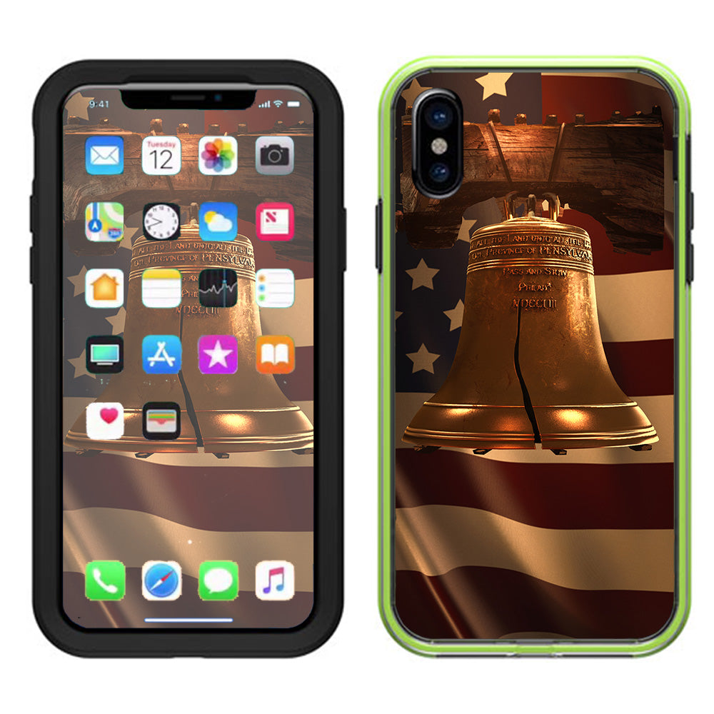  Liberty Bell And Flag Lifeproof Slam Case iPhone X Skin