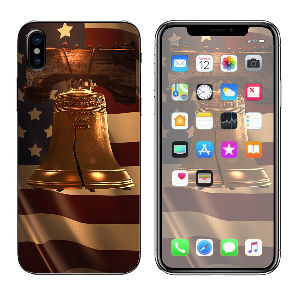  Liberty Bell And Flag Apple iPhone X Skin