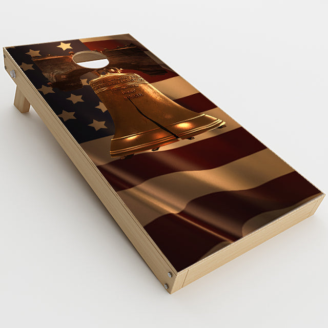  Liberty Bell And Flag Cornhole Game Boards  Skin