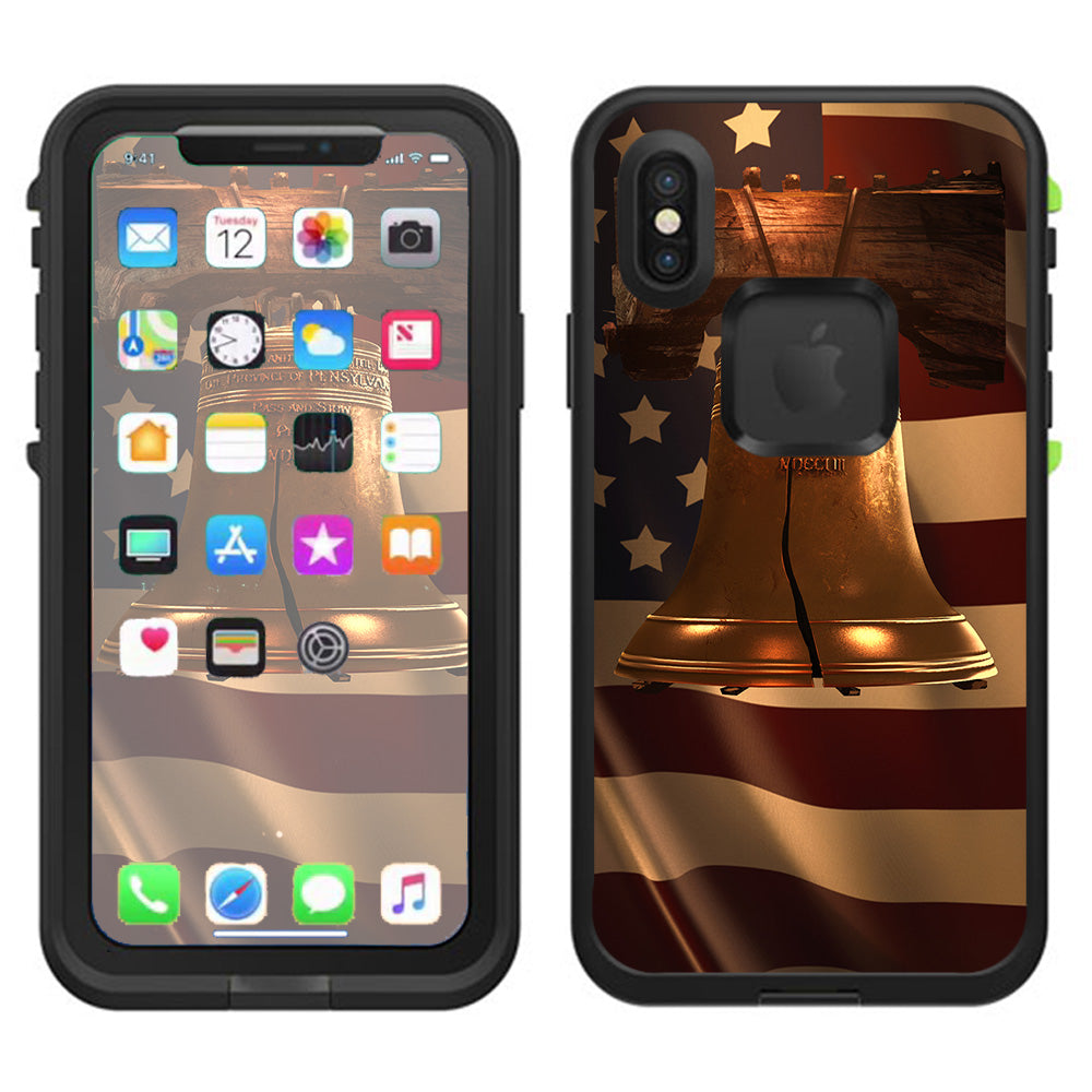  Liberty Bell And Flag Lifeproof Fre Case iPhone X Skin