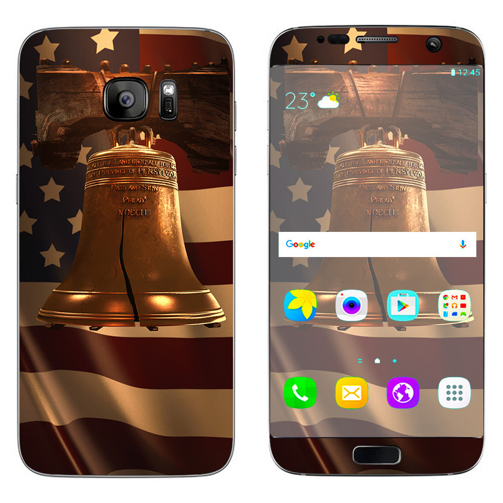  Liberty Bell And Flag Samsung Galaxy S7 Edge Skin