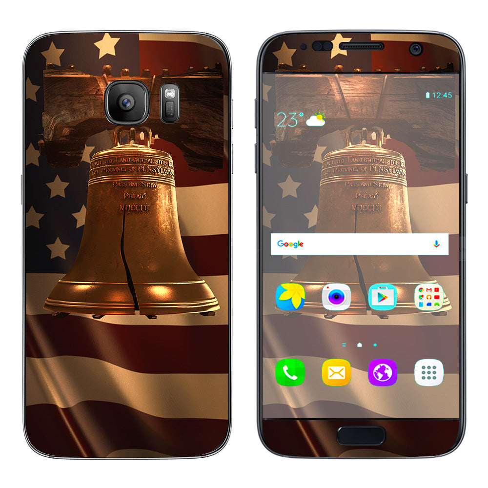  Liberty Bell And Flag Samsung Galaxy S7 Skin