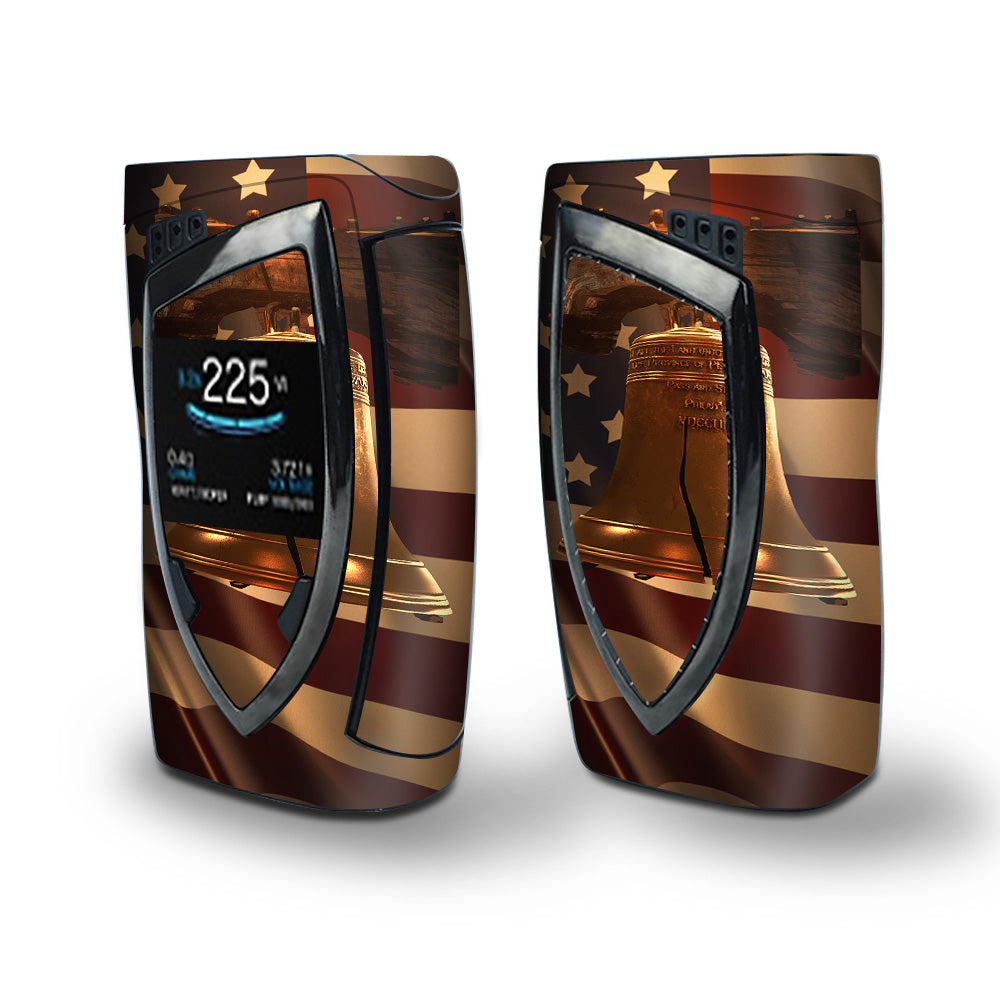 Skin Decal Vinyl Wrap for Smok Devilkin Kit 225w Vape (includes TFV12 Prince Tank Skins) skins cover/ Liberty Bell and Flag