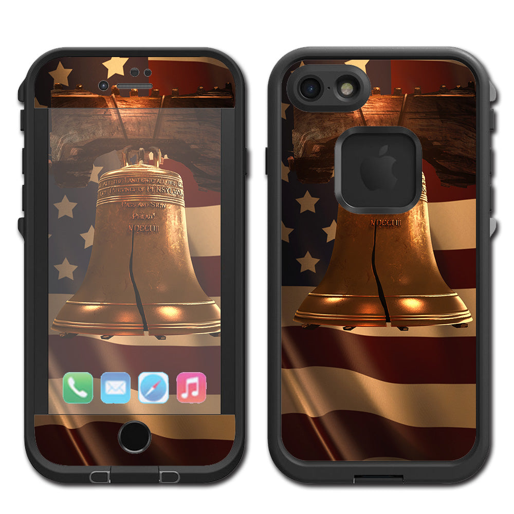  Liberty Bell And Flag Lifeproof Fre iPhone 7 or iPhone 8 Skin