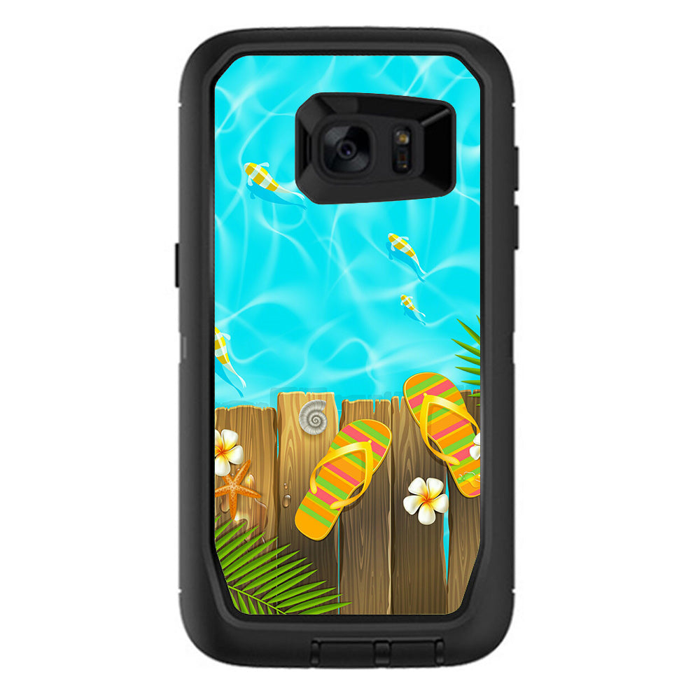  Flip Flops And Fish Summer Otterbox Defender Samsung Galaxy S7 Edge Skin