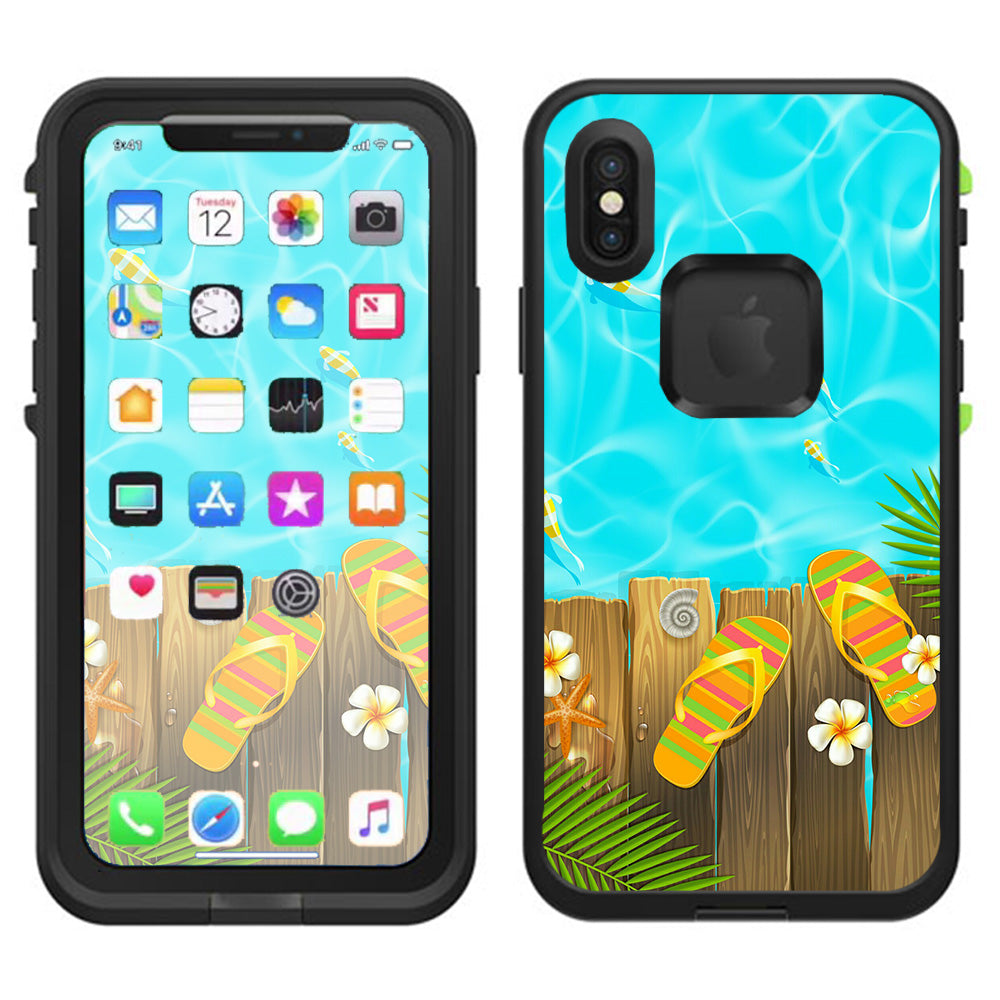  Flip Flops And Fish Summer Lifeproof Fre Case iPhone X Skin
