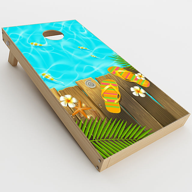 Flip Flops And Fish Summer Cornhole Game Boards  Skin