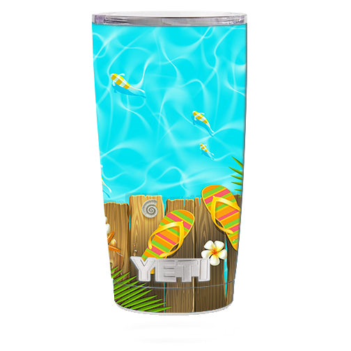  Flip Flops And Fish Summer Yeti 20oz Rambler Tumbler Skin