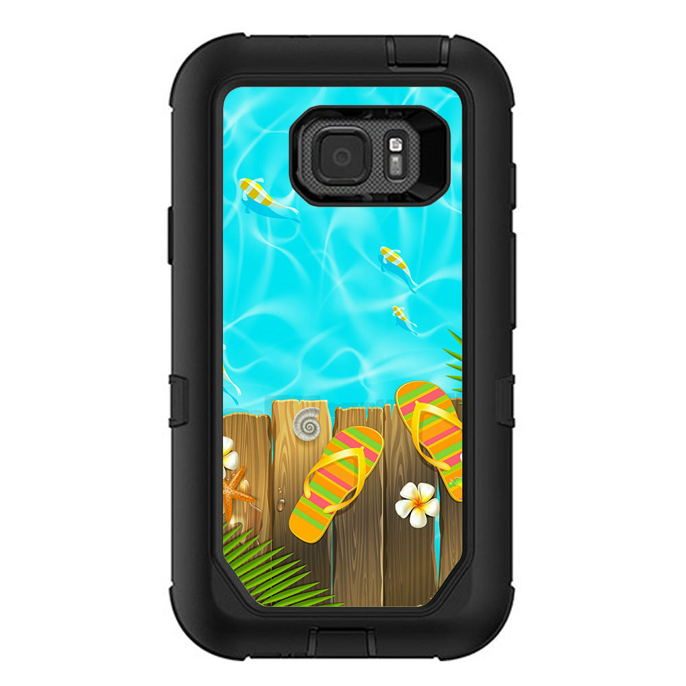  Flip Flops And Fish Summer Otterbox Defender Samsung Galaxy S7 Active Skin