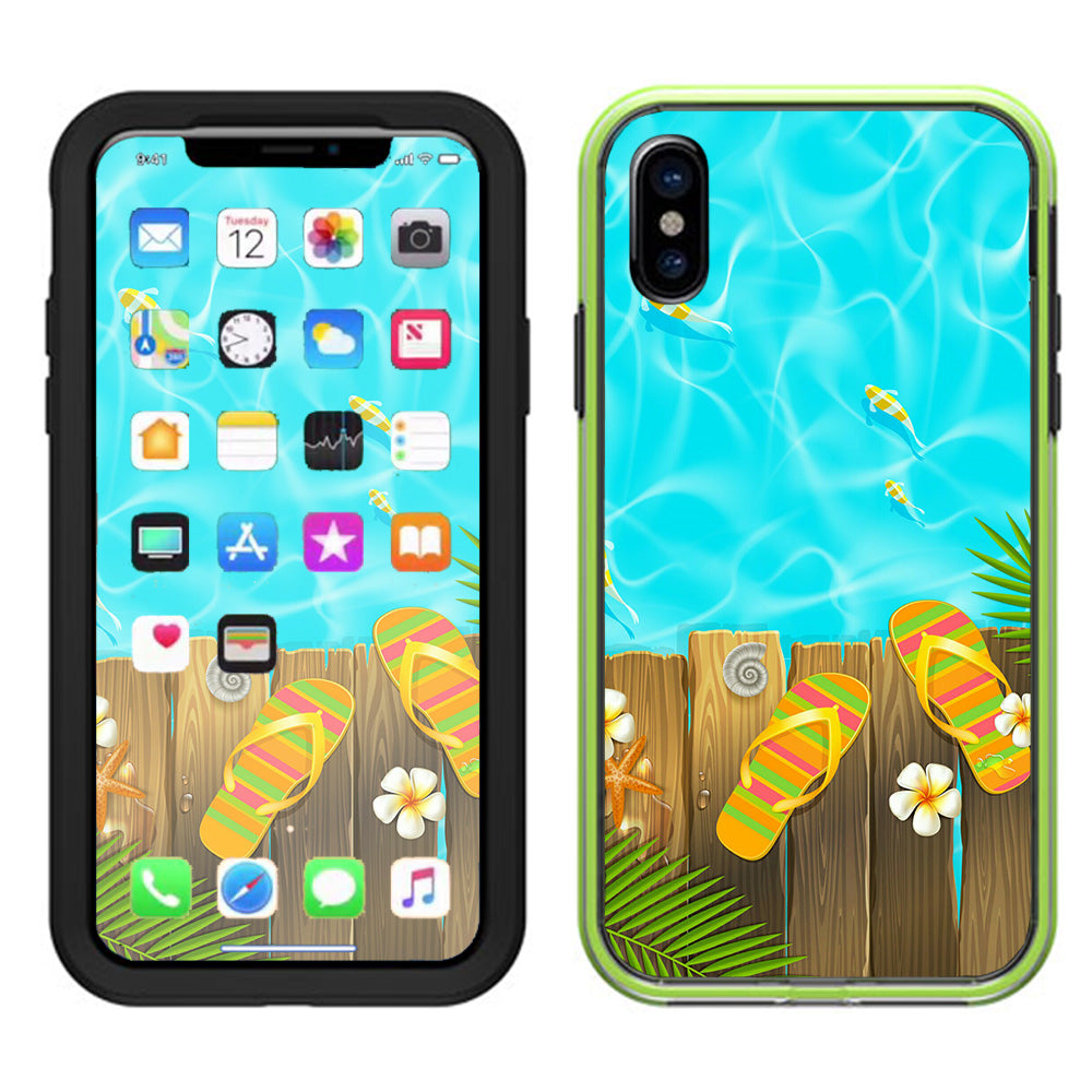  Flip Flops And Fish Summer Lifeproof Slam Case iPhone X Skin