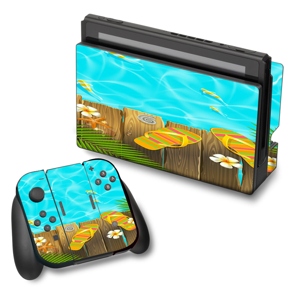  Flip Flops And Fish Summer Nintendo Switch Skin